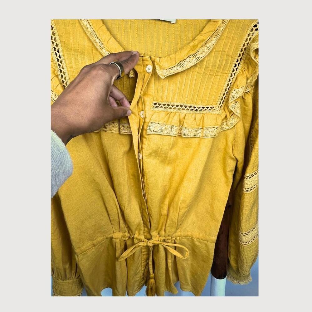 Rare Tuckernuck Sea New York Seraphina Long Sleeve Ruffle Blouse coastal cowgirl - Picture 5 of 8